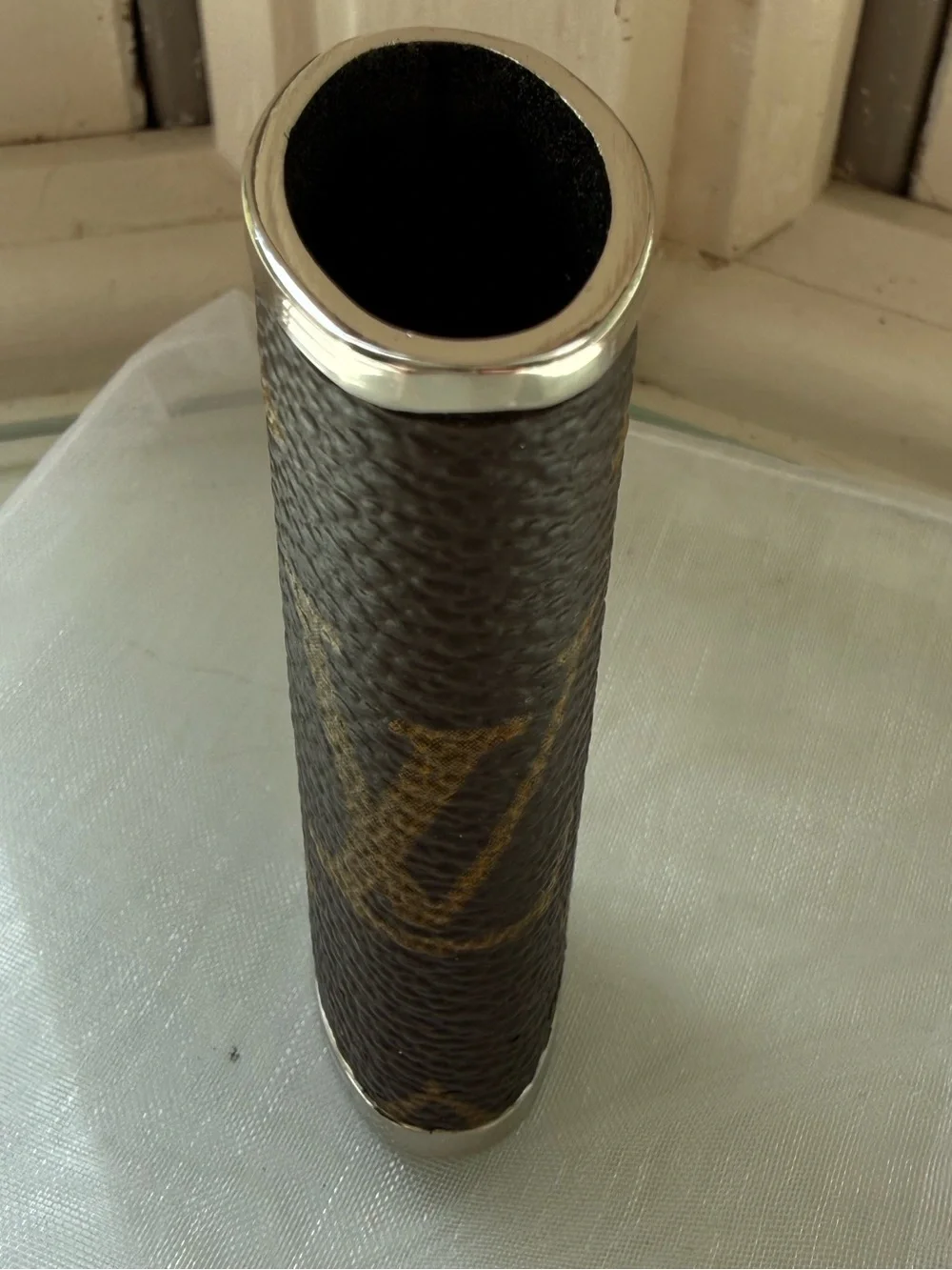 Men's Brown Monogram Leather Lighter Holder Case